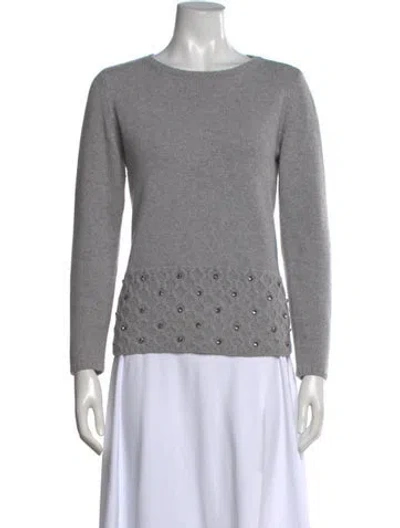 Pre-owned Luisa Spagnoli Virgin Wool Crew Neck Sweater In Grey