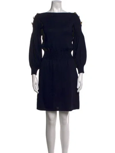Pre-owned Luisa Spagnoli Virgin Wool Knee-length Dress In Black