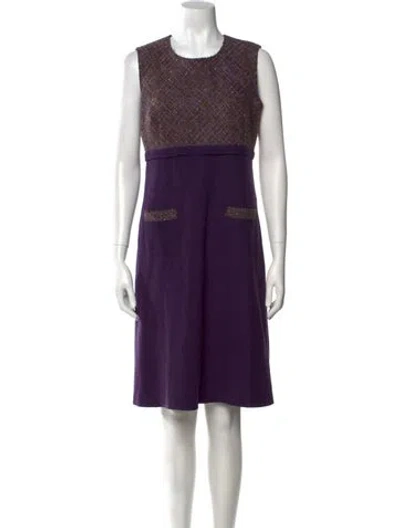 Pre-owned Luisa Spagnoli Virgin Wool Knee-length Dress In Purple