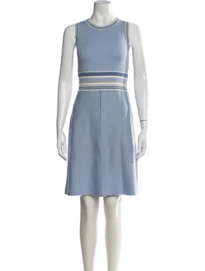 Pre-owned Luisa Spagnoli Virgin Wool Knee-length Dress W/ Tags In Blue