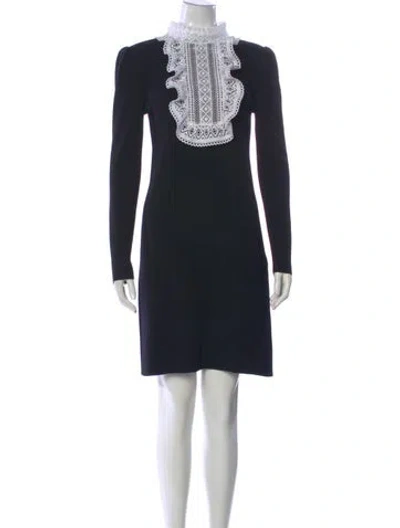 Pre-owned Luisa Spagnoli Virgin Wool Mini Dress In Black