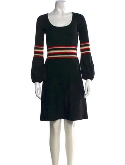 Pre-owned Luisa Spagnoli Virgin Wool Mini Dress W/ Tags In Black