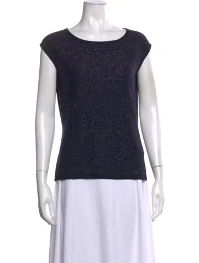 Pre-owned Luisa Spagnoli Virgin Wool Patterned Sweater In Blue