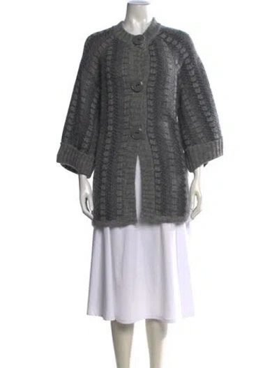 Pre-owned Luisa Spagnoli Virgin Wool Patterned Sweater In Grey