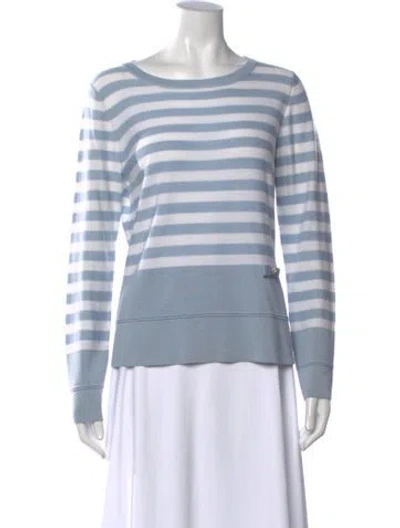 Pre-owned Luisa Spagnoli Virgin Wool Striped Sweater In Blue