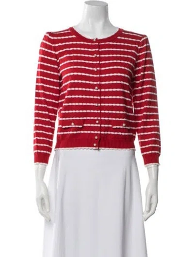 Pre-owned Luisa Spagnoli Virgin Wool Striped Sweater In Red