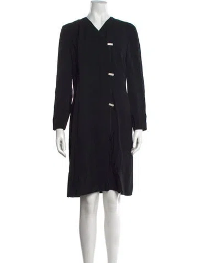 Pre-owned Luisa Spagnoli V-neck Knee-length Dress In Black