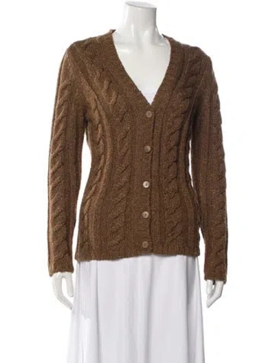 Pre-owned Luisa Spagnoli V-neck Sweater In Brown