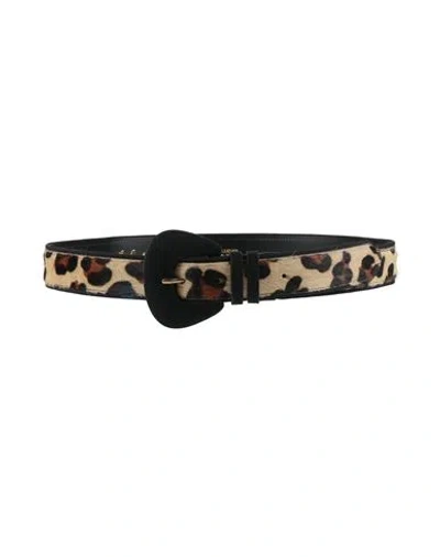 Luisa Spagnoli Woman Belt Black Size Onesize Leather In Multi