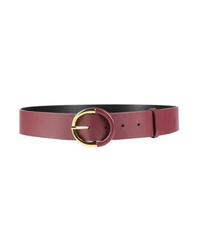 Luisa Spagnoli Woman Belt Burgundy Size M Leather In Red