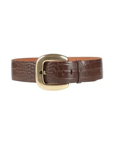 Luisa Spagnoli Woman Belt Chocolate Brown Size Onesize Leather