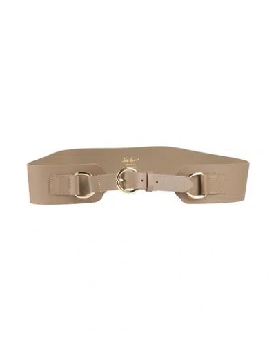 Luisa Spagnoli Woman Belt Light Brown Size M Cow Leather, Zamak
