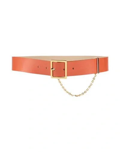 Luisa Spagnoli Woman Belt Rust Size S Leather In Red