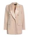 Luisa Spagnoli Woman Blazer Beige Size 10 Acetate, Viscose, Elastane In Neutral