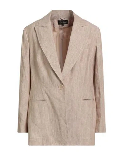 Luisa Spagnoli Woman Blazer Beige Size 12 Linen In Neutral