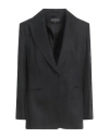 Luisa Spagnoli Woman Blazer Black Size 12 Linen