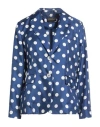Luisa Spagnoli Woman Blazer Blue Size 12 Silk In Blue