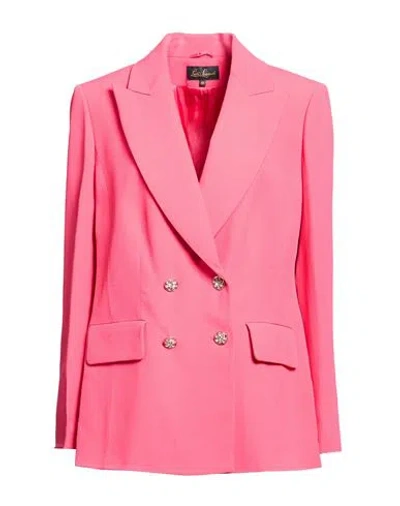 Luisa Spagnoli Woman Blazer Fuchsia Size 12 Acetate, Viscose, Elastane In Pink