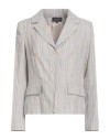 Luisa Spagnoli Woman Blazer Grey Size 10 Linen, Cotton, Viscose