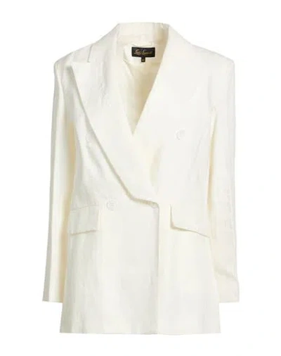 Luisa Spagnoli Woman Blazer Off White Size 4 Linen
