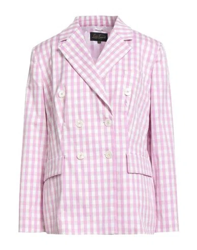 Luisa Spagnoli Woman Blazer Pink Size 12 Cotton, Polyester, Elastane