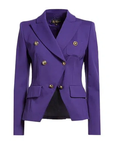 Luisa Spagnoli Woman Blazer Purple Size 10 Viscose, Polyamide, Elastane