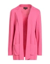 Luisa Spagnoli Woman Cardigan Fuchsia Size L Viscose, Polyamide In Pink