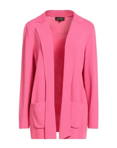 Luisa Spagnoli Woman Cardigan Fuchsia Size L Viscose, Polyamide In Pink