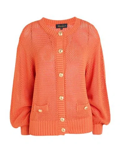 Luisa Spagnoli Woman Cardigan Orange Size L Viscose, Polyamide