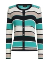 Luisa Spagnoli Woman Cardigan Turquoise Size L Virgin Wool In Multi