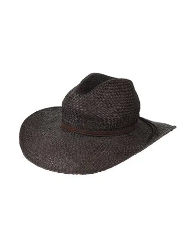 Luisa Spagnoli Woman Hat Black Size Onesize Natural Raffia