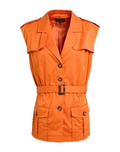 Luisa Spagnoli Woman Jacket Orange Size Xl Cotton, Elastane