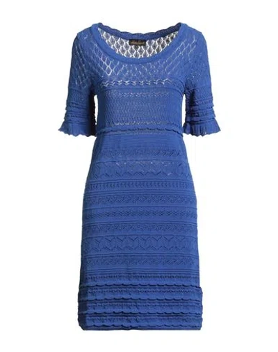 Luisa Spagnoli Woman Midi Dress Blue Size M Cotton, Polyamide