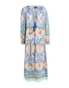 Luisa Spagnoli Woman Midi Dress Blue Size Xl Ramie