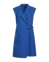 Luisa Spagnoli Woman Midi Dress Bright Blue Size 12 Cotton, Linen In Blue