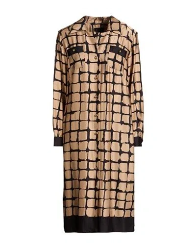 Luisa Spagnoli Woman Midi Dress Camel Size L Viscose, Elastane In Nude
