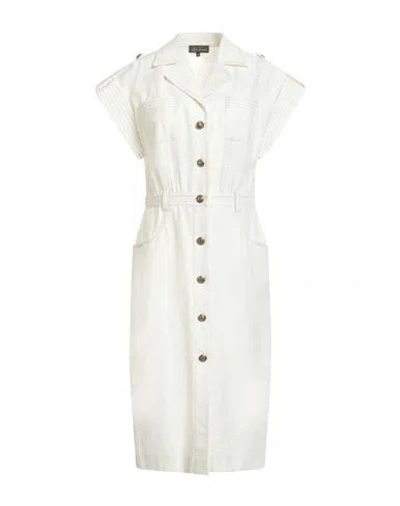 Luisa Spagnoli Woman Midi Dress Ivory Size 6 Cotton, Linen In White