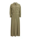 Luisa Spagnoli Woman Midi Dress Military Green Size L Acetate, Silk