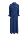 Luisa Spagnoli Woman Midi Dress Navy Size L Acetate, Silk In Blue