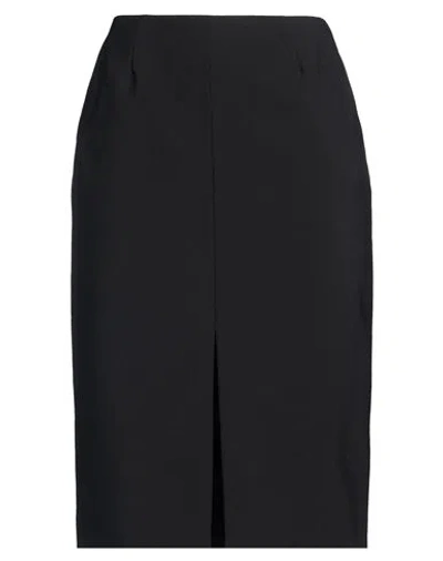 Luisa Spagnoli Woman Midi Skirt Black Size 12 Polyester, Wool, Elastane