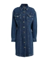 Luisa Spagnoli Woman Mini Dress Blue Size M Cotton, Elastane In Blue