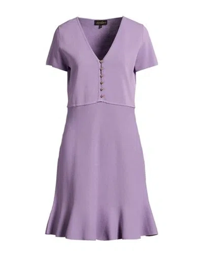 Luisa Spagnoli Woman Mini Dress Mauve Size L Viscose, Polyamide In Purple