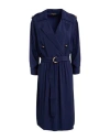 Luisa Spagnoli Woman Mini Dress Navy Size 12 Acetate, Silk In Blue