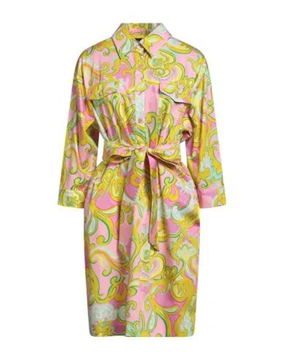 Luisa Spagnoli Woman Mini Dress Pink Size L Cotton