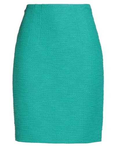 Luisa Spagnoli Woman Mini Skirt Emerald Green Size 10 Cotton
