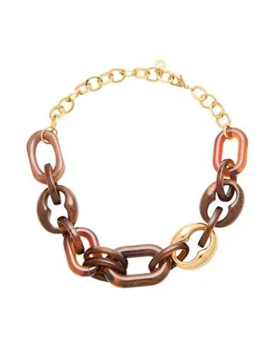 Luisa Spagnoli Woman Necklace Brown Size - Methacrylate, Brass