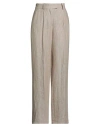 Luisa Spagnoli Woman Pants Beige Size 12 Linen In Neutral