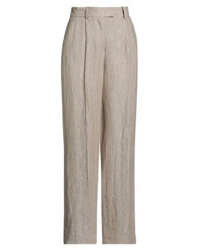 Luisa Spagnoli Woman Pants Beige Size 12 Linen In Neutral