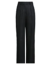 Luisa Spagnoli Woman Pants Black Size 12 Linen In Black