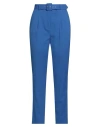 Luisa Spagnoli Woman Pants Bright Blue Size 8 Polyester, Virgin Wool, Elastane In Blue